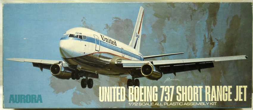 Aurora 1/72 Boeing 737 United Air Lines Short Range Jet, 359-250 plastic model kit